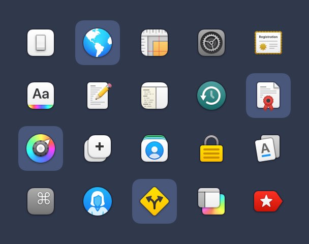 macOS Preference Icons